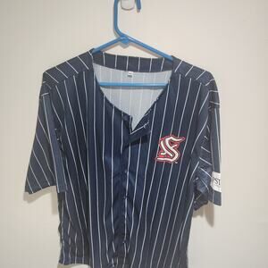 Syracuse Chiefs Replica Jersey SGA NAVY BLUE PINSTRIPES Size XL